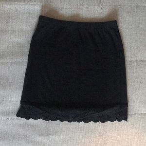 Black mini skirt